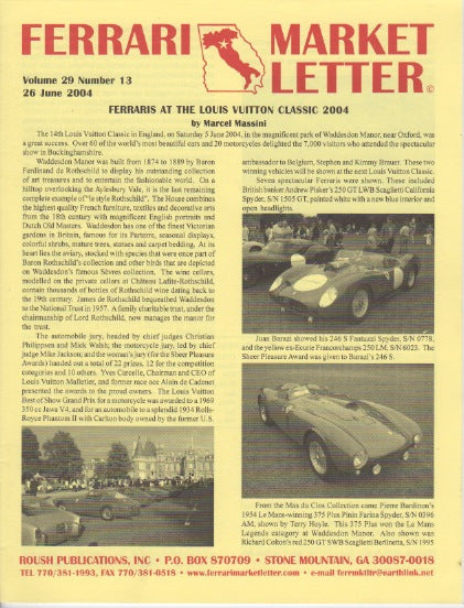 Ferrari Market Letter Vol. 29 N.13