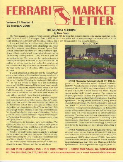Ferrari Market Letter Vol. 31 N. 4