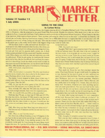 Ferrari Market Letter Vol. 31 N.13