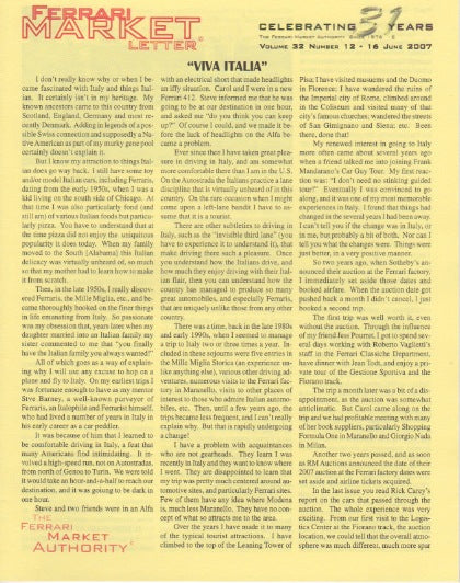 Ferrari Market Letter Vol. 32 N.12