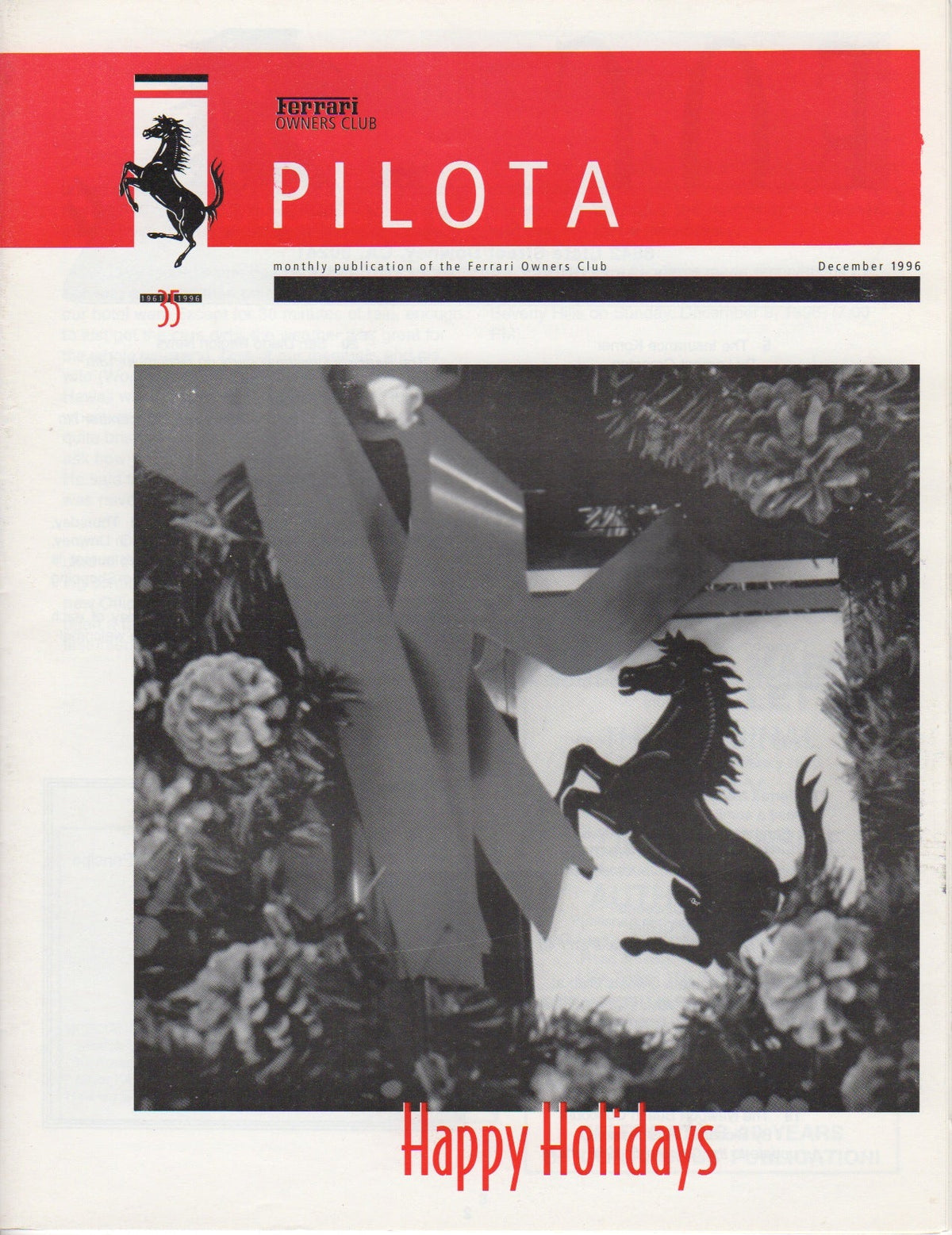 Pilota, Magazine of the Ferrari Owners Club (USA) 1996-12