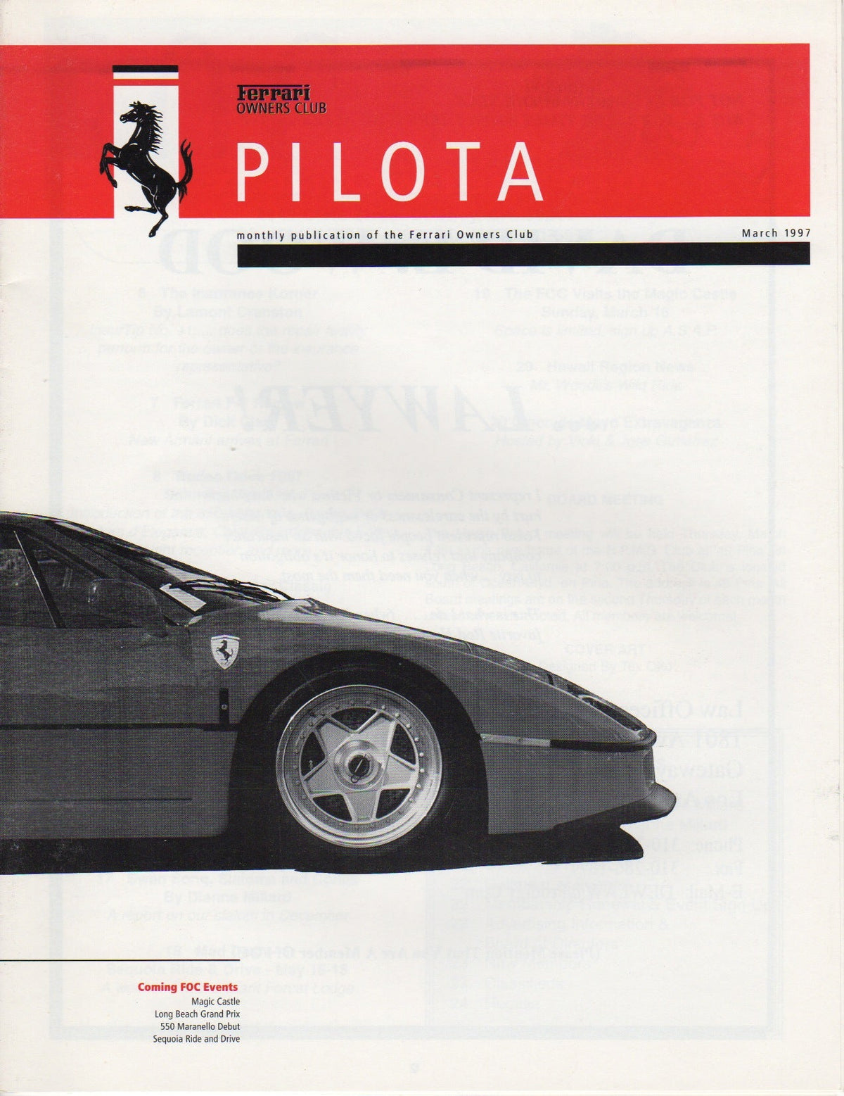 Pilota, Magazine of the Ferrari Owners Club (USA) 1997-03