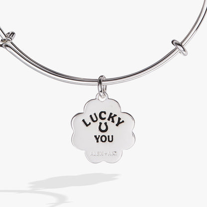 Four-Leaf Clover Charm Bangle