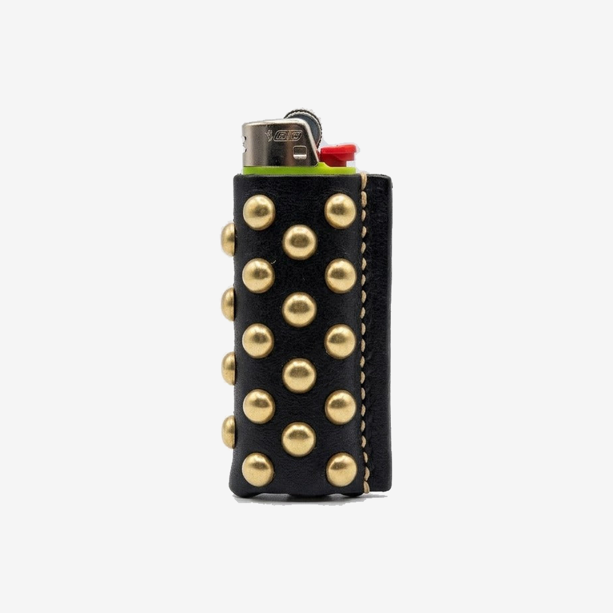 Grid Studded Leather Lighter Case