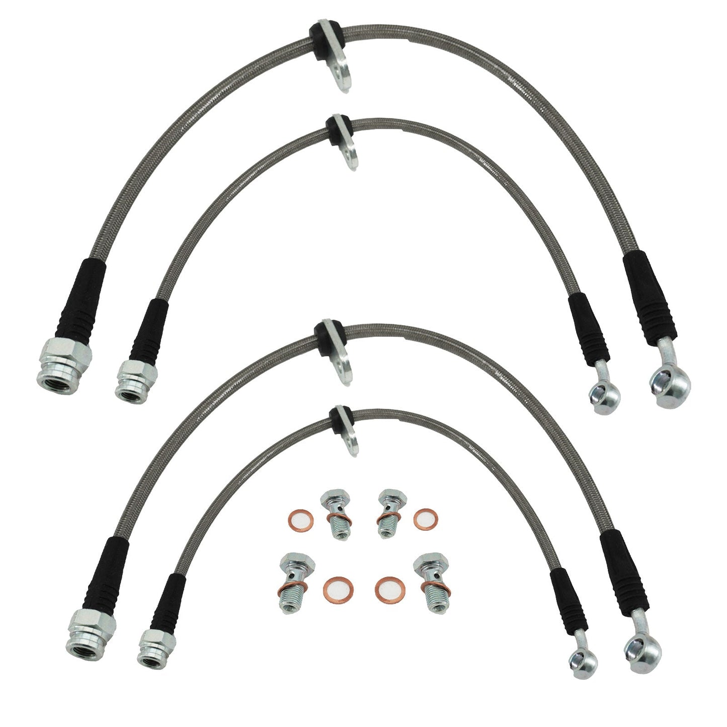 Stainless Steel Front & Rear Brake Line Kit for 96-00 Honda Civic w/rear disc EK