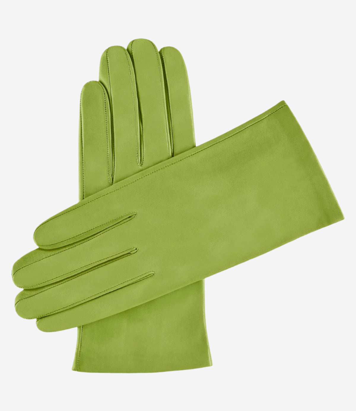 Sofia (lime) -  Italian lambskin leather gloves with silk lining — photo 1 of 7