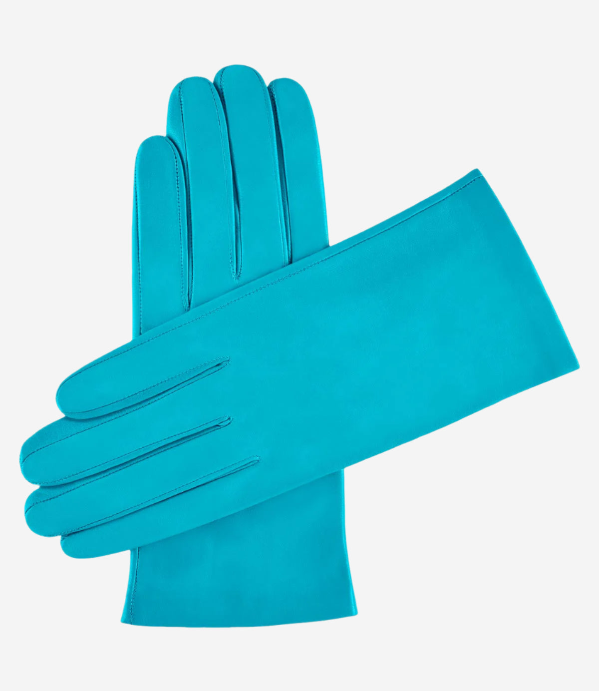 Sofia (aqua) - Italian lambskin leather gloves with silk lining — photo 1 of 7