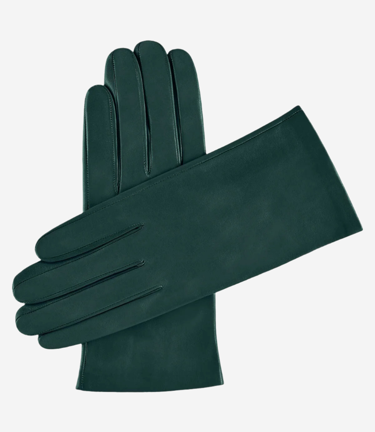Sofia (dark green) - Italian lambskin leather gloves with silk lining — photo 1 of 7