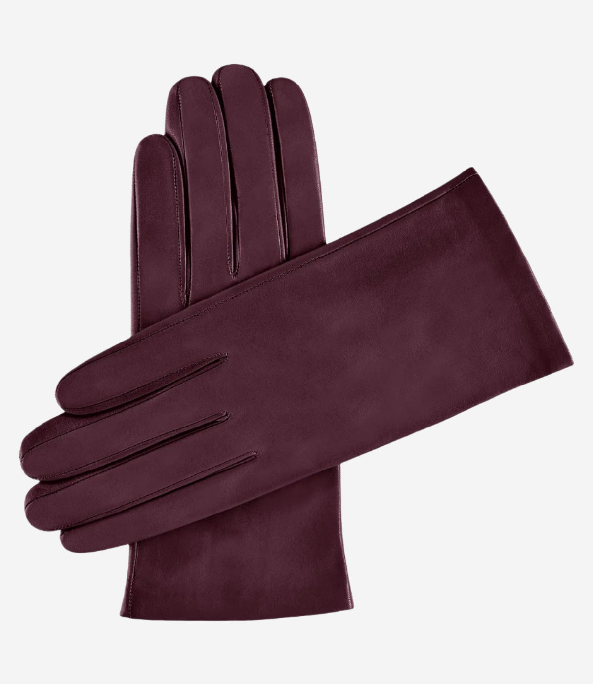 Sofia (eggplant) - Italian lambskin leather gloves with silk lining — photo 1 of 7