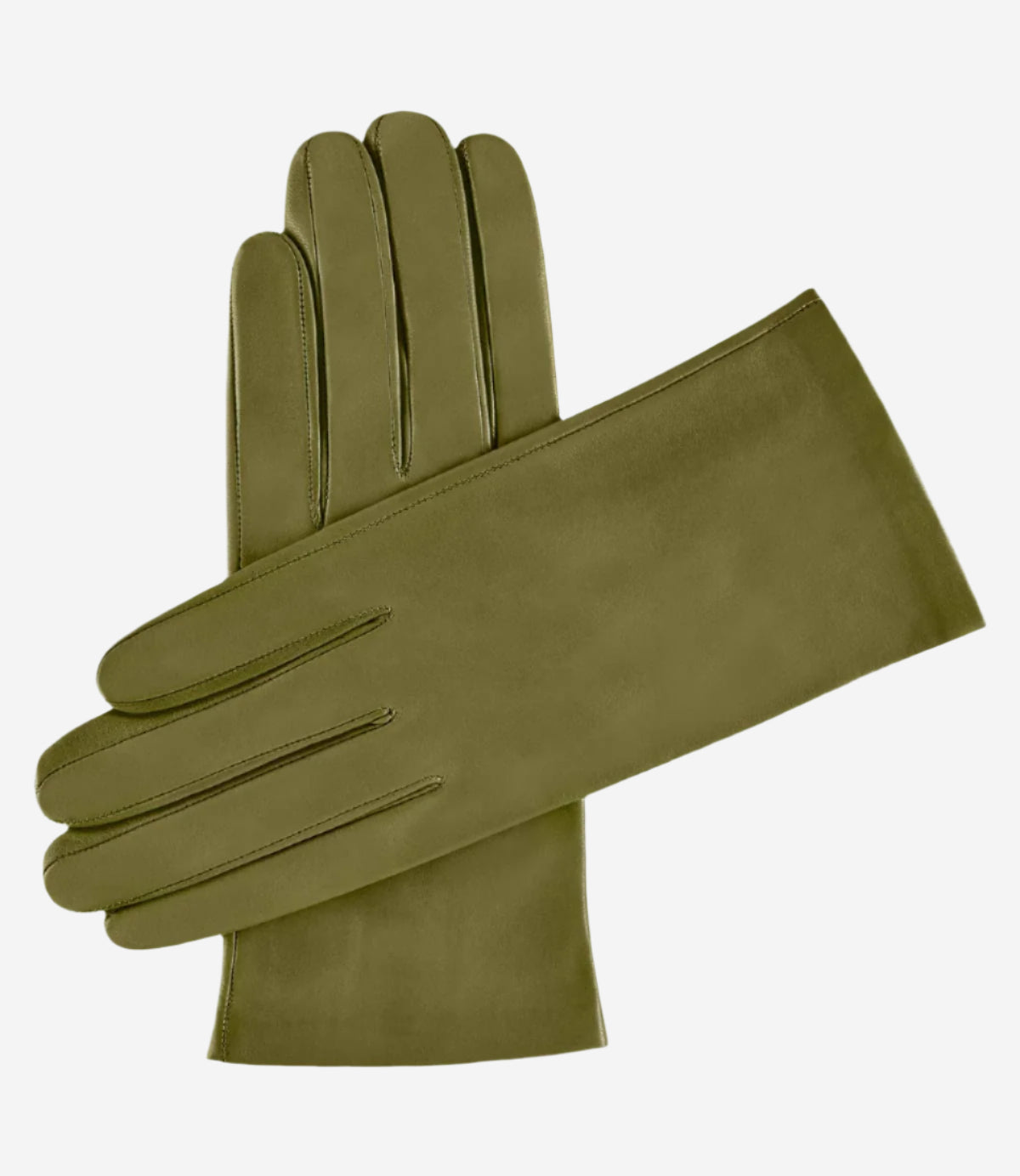 Sofia (green) - Italian lambskin leather gloves with silk lining — photo 1 of 7