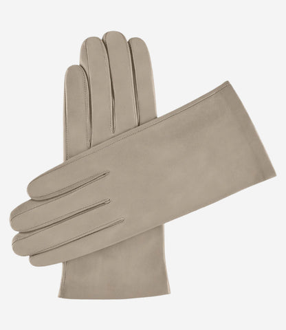 Sofia (cashew) - Italian lambskin leather gloves with silk lining — photo 1 of 7