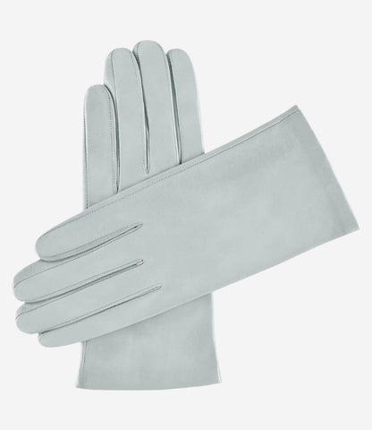Sofia (ash grey) - Italian lambskin leather gloves with silk lining — photo 1 of 7