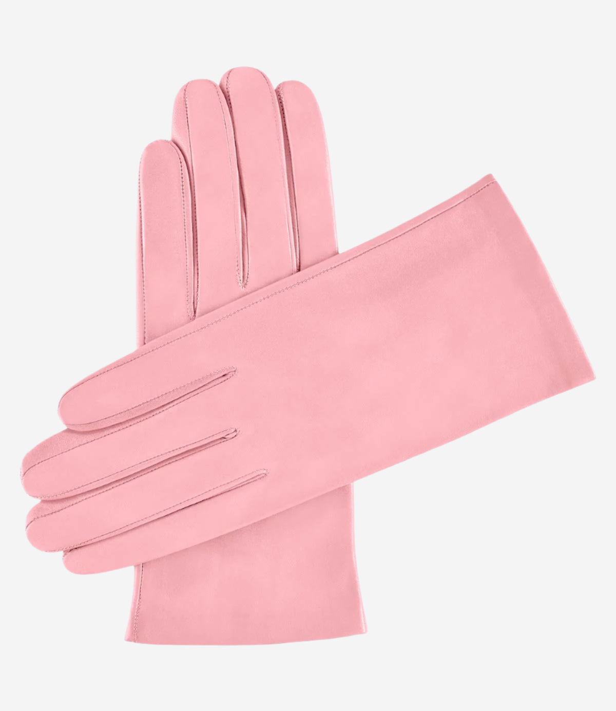 Sofia (pink) - Italian lambskin leather gloves with silk lining — photo 1 of 7