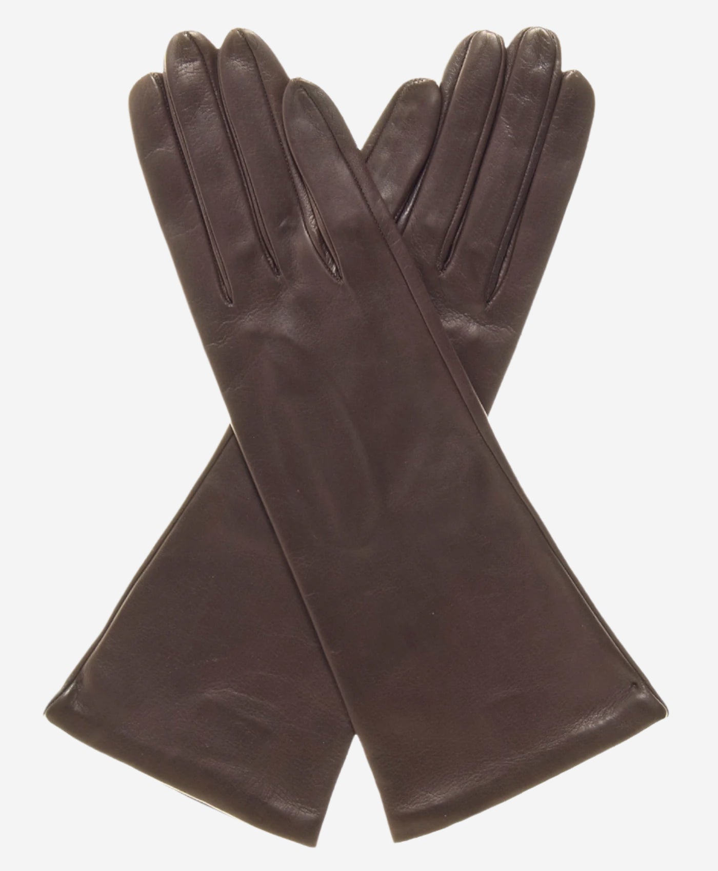FS01W4 (brown) -Italian 4-button length silk lined leather gloves — photo 1 of 9