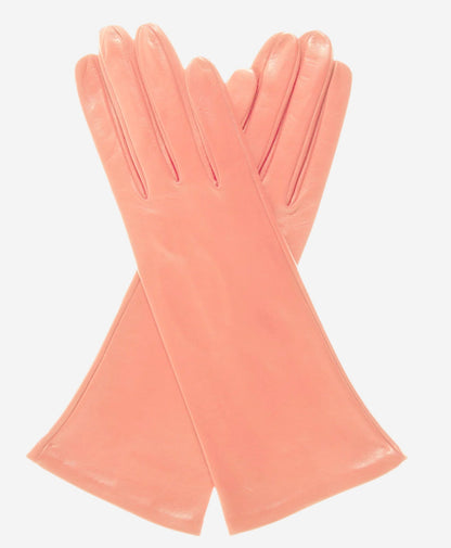 FS01W4 (pink) - Italian 4-button length silk lined leather gloves — photo 1 of 8