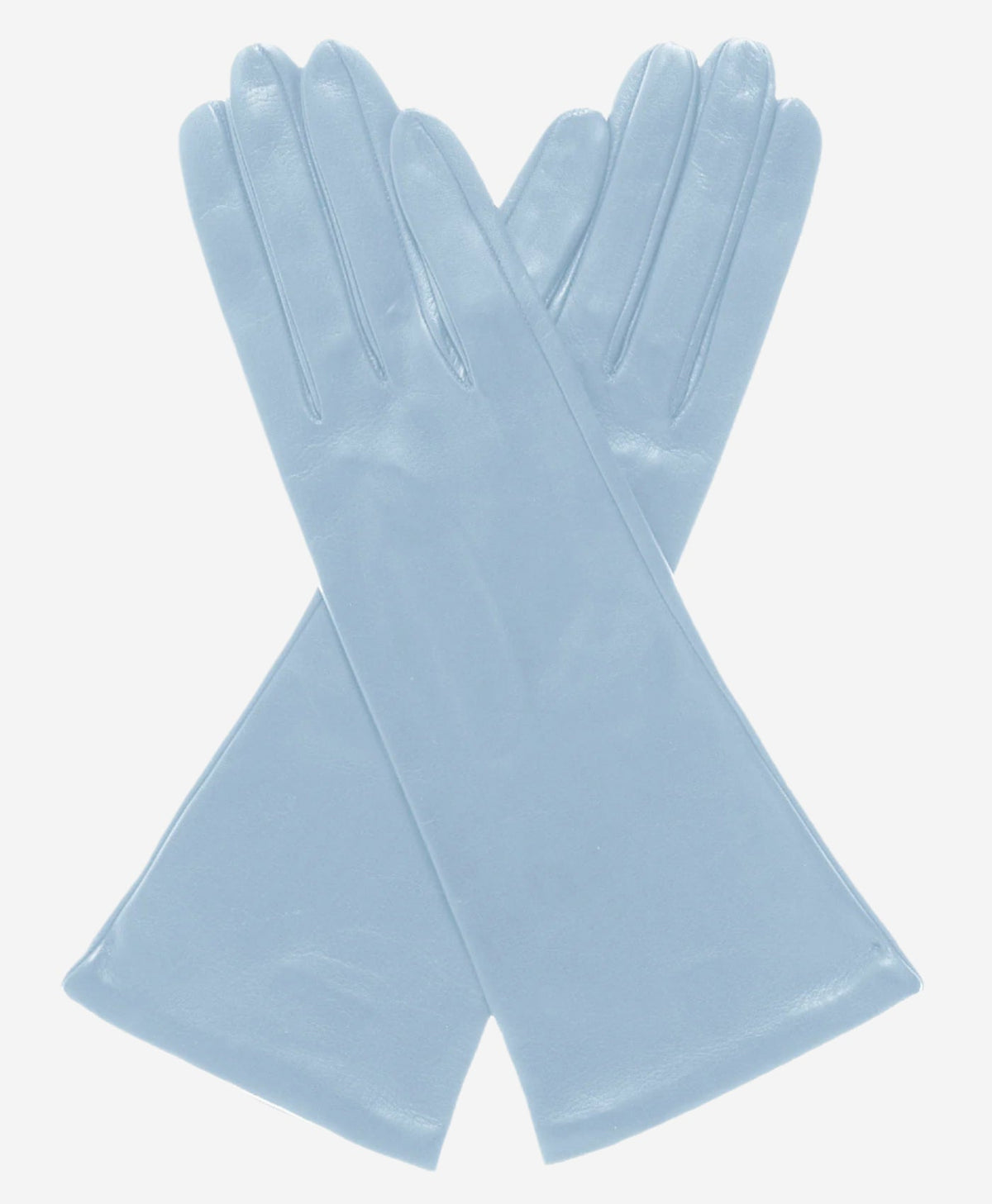 FS01W4 (sky) - Italian 4-button length silk lined leather gloves — photo 1 of 8
