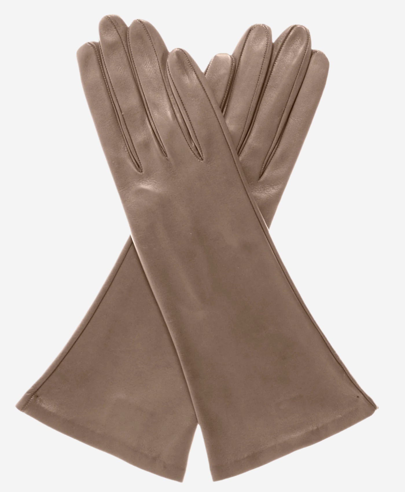 FS01W4 (taupe) - Italian 4-button length silk lined leather gloves — photo 1 of 8