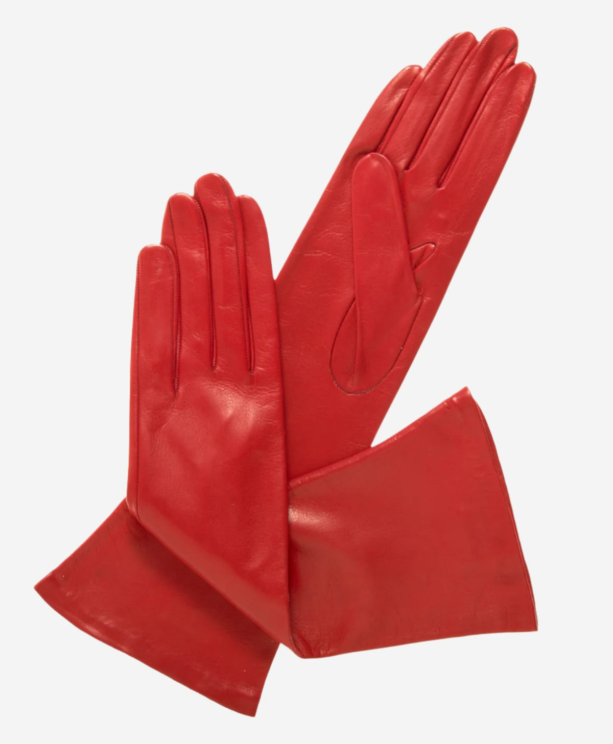 Elena (red) - Italian silk lined 6-button length leather opera gloves — photo 1 of 8