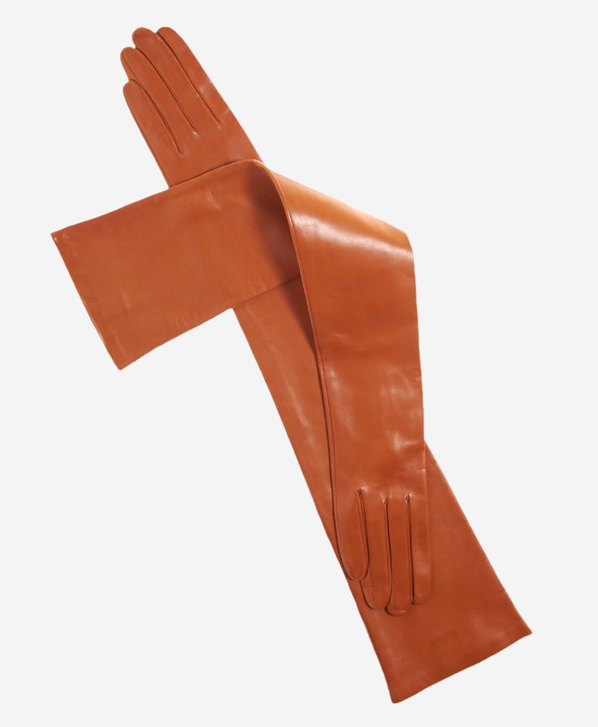 FS15W16 (cognac) - Italian silk lined opera leather gloves 16-button length — photo 1 of 8