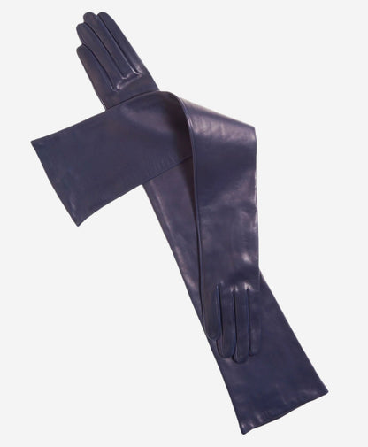 FS15W16 (hblue) - Italian silk lined opera leather gloves 16-button length — photo 1 of 8