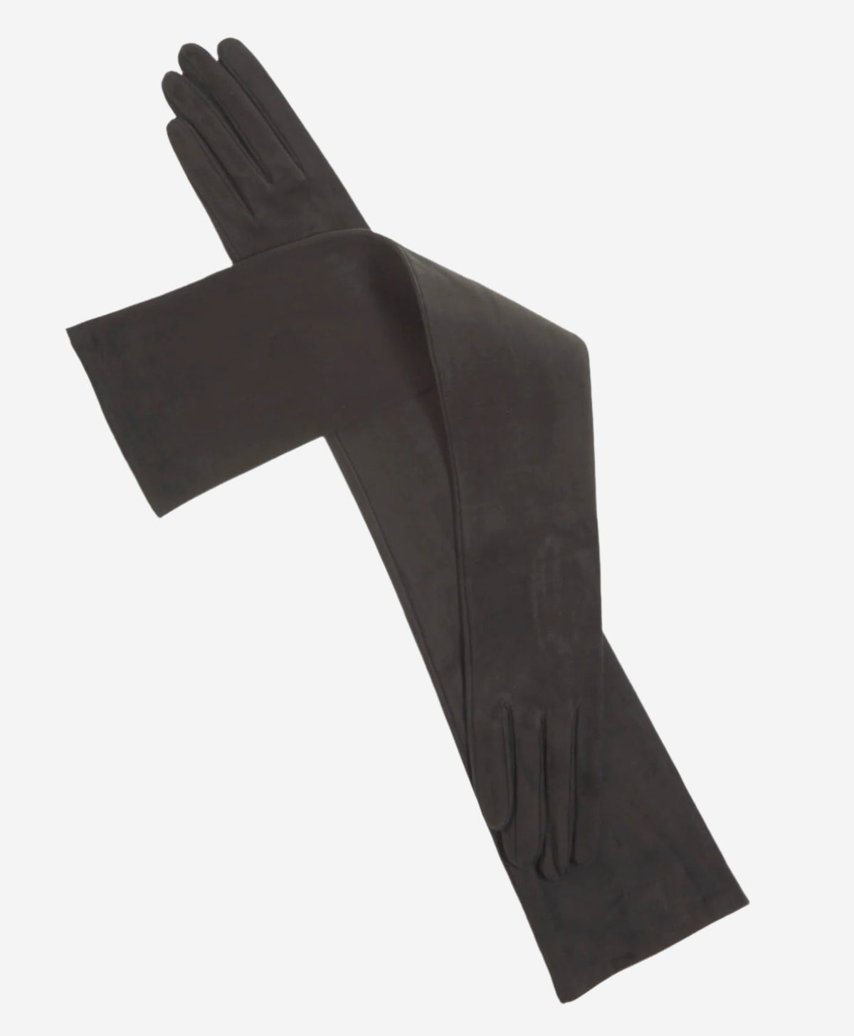 FS15W16SUEDE (black) - Italian silk lined suede opera gloves 16-button length — photo 1 of 8