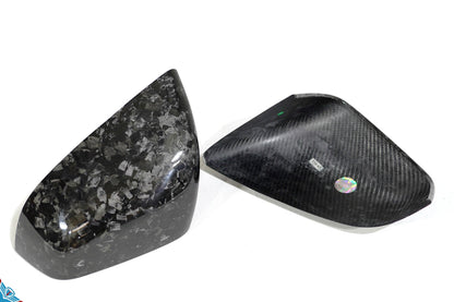 2016-2026 Tesla Model X OEM Design Dry Carbon Fiber Mirror Cover Overlays | FYBR Aerodynamics