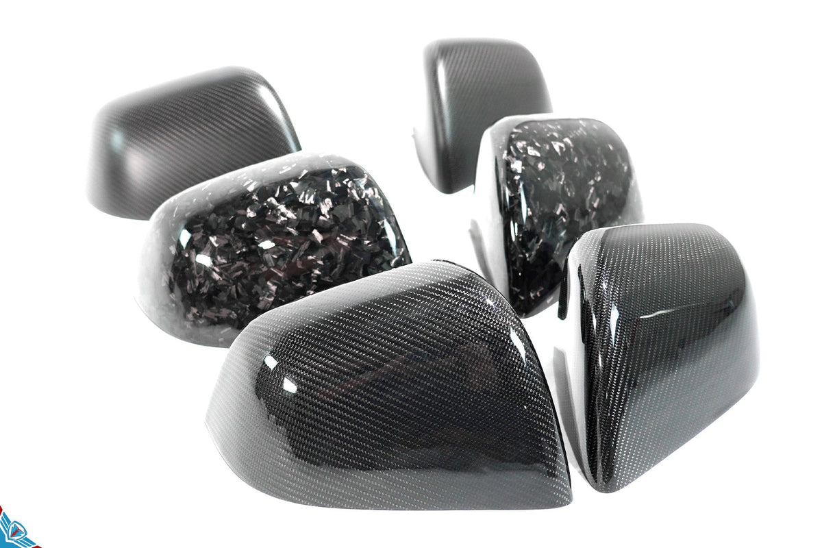2020-2024 Tesla Model Y (1st-Gen) OEM Replacement Style Carbon Fiber Mirror Covers | FYBR Aerodynamics — photo 1 of 10