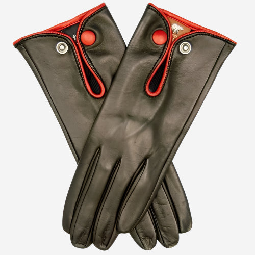 GG4110 (black/red) - Women's Italian casual car gloves — photo 1 of 7