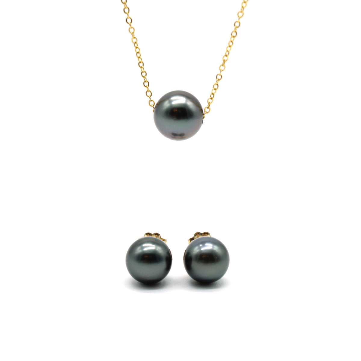 Floating Necklace & Stud Earring Bundle