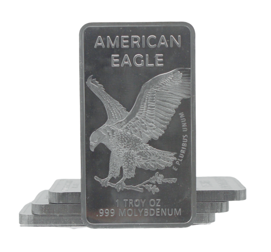 1 Troy Ounce OZ .999 Pure Molybdenum Precious Metal Walking Liberty American Eagle Silver Rare Metal Bar