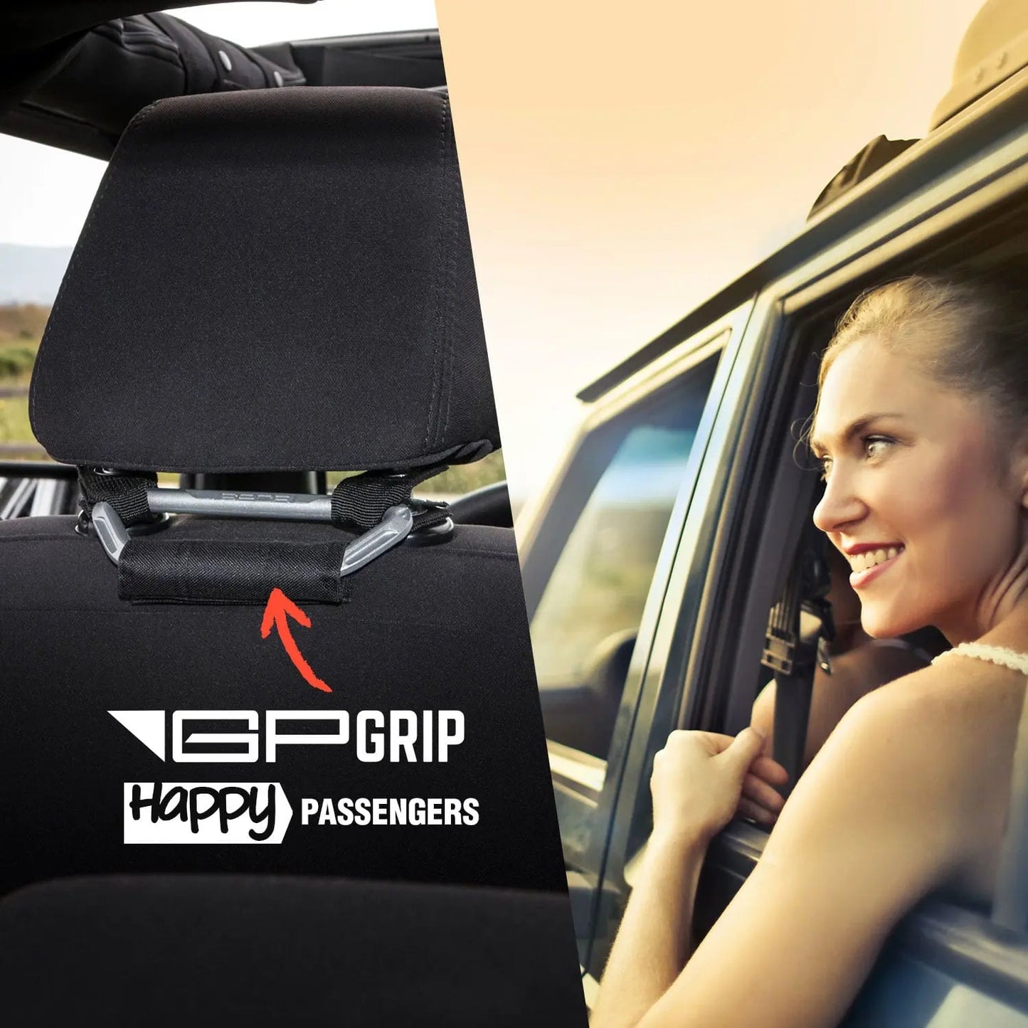 GP Back Grip PRO — Rear Headrest Handles for All Cars & Trucks