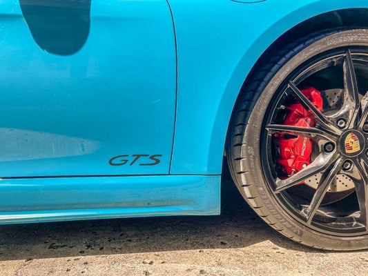 "GTS" Türaufkleber-Logos für Porsche-Fahrzeuge (Boxster, Cayman, 911, Macan, Cayenne, Panamera)