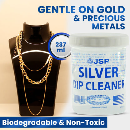 Limpiador de plata esterlina JSP, removedor de manchas para joyas de 925, solución de limpieza, 236 ml