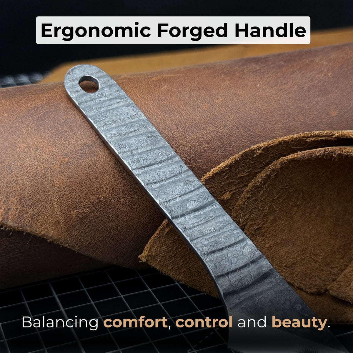Hand-Forged Single-Bevel Kiridashi Knife with Leather Sheath