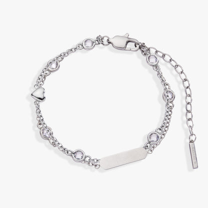 Heart Chain Double Strand Bracelet