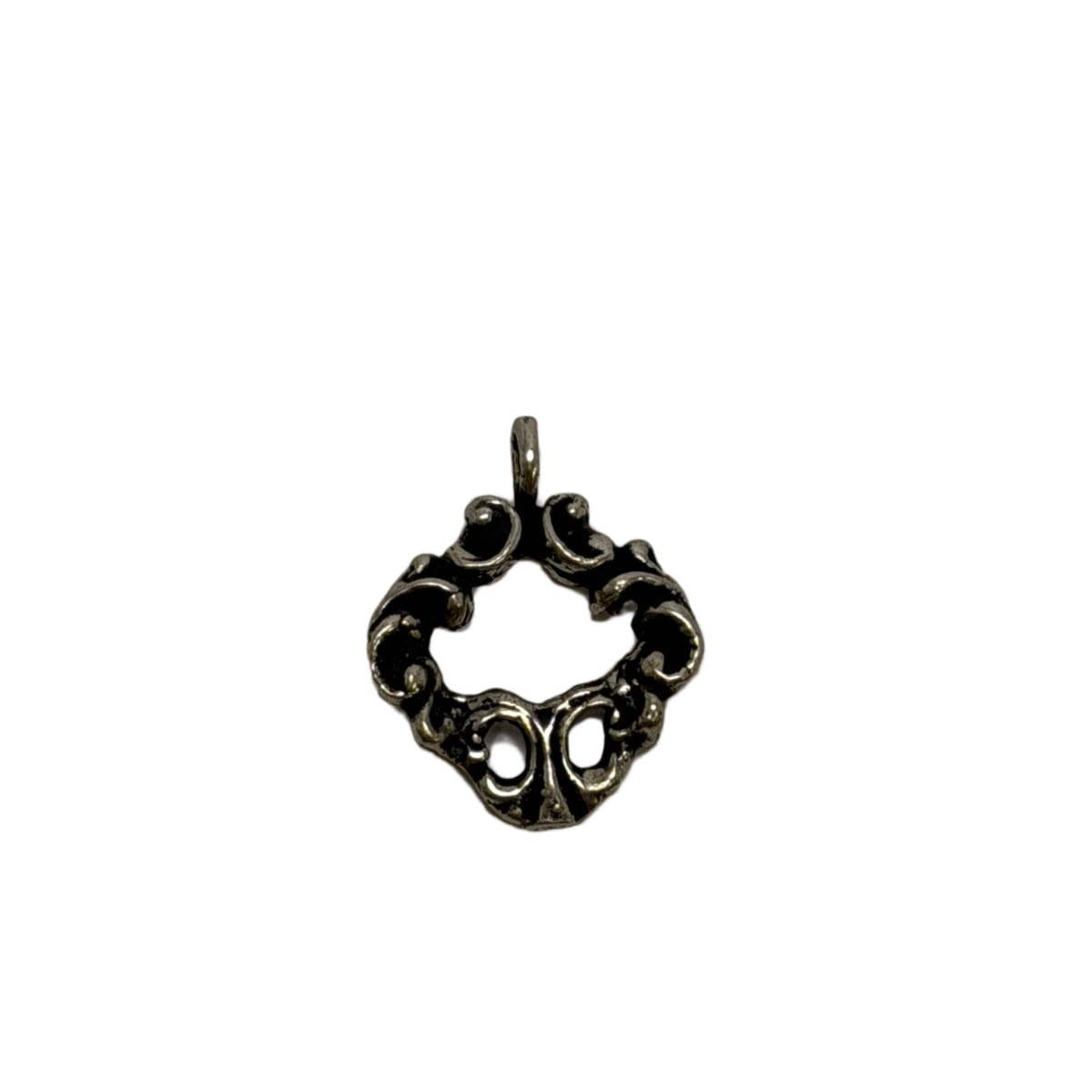 Sterling Silver Filigree Diamond Pendant 20mm - Ornate Scrollwork Charm