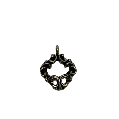 Sterling Silver Filigree Diamond Pendant 20mm - Ornate Scrollwork Charm