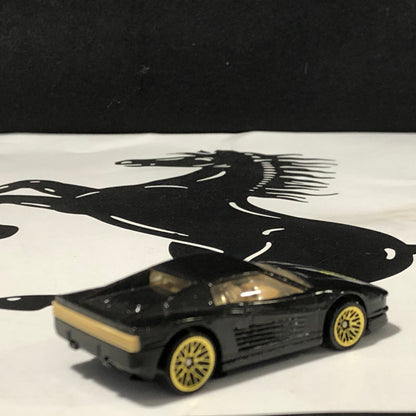 Ferrari Testarossa Black by HotWheels 1:64 (Gold LW)(13576)(No box)
