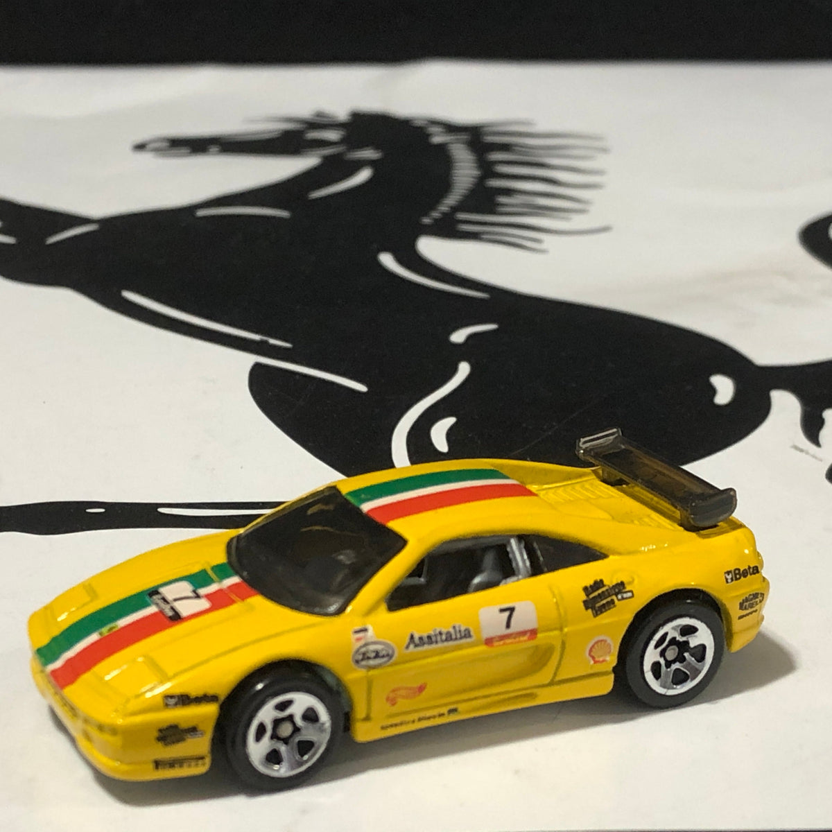 Ferrari F355 Challenge Yellow N 7 by HotWheels 1:64 (5SP)(27128)(No box)