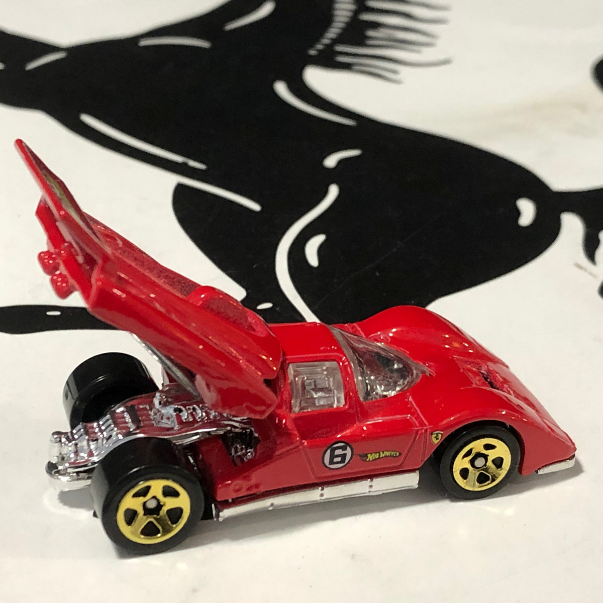 Ferrari 512M Red N 6 by HotWheels 1:64 (Gold 5SP)(J3246)(No box)