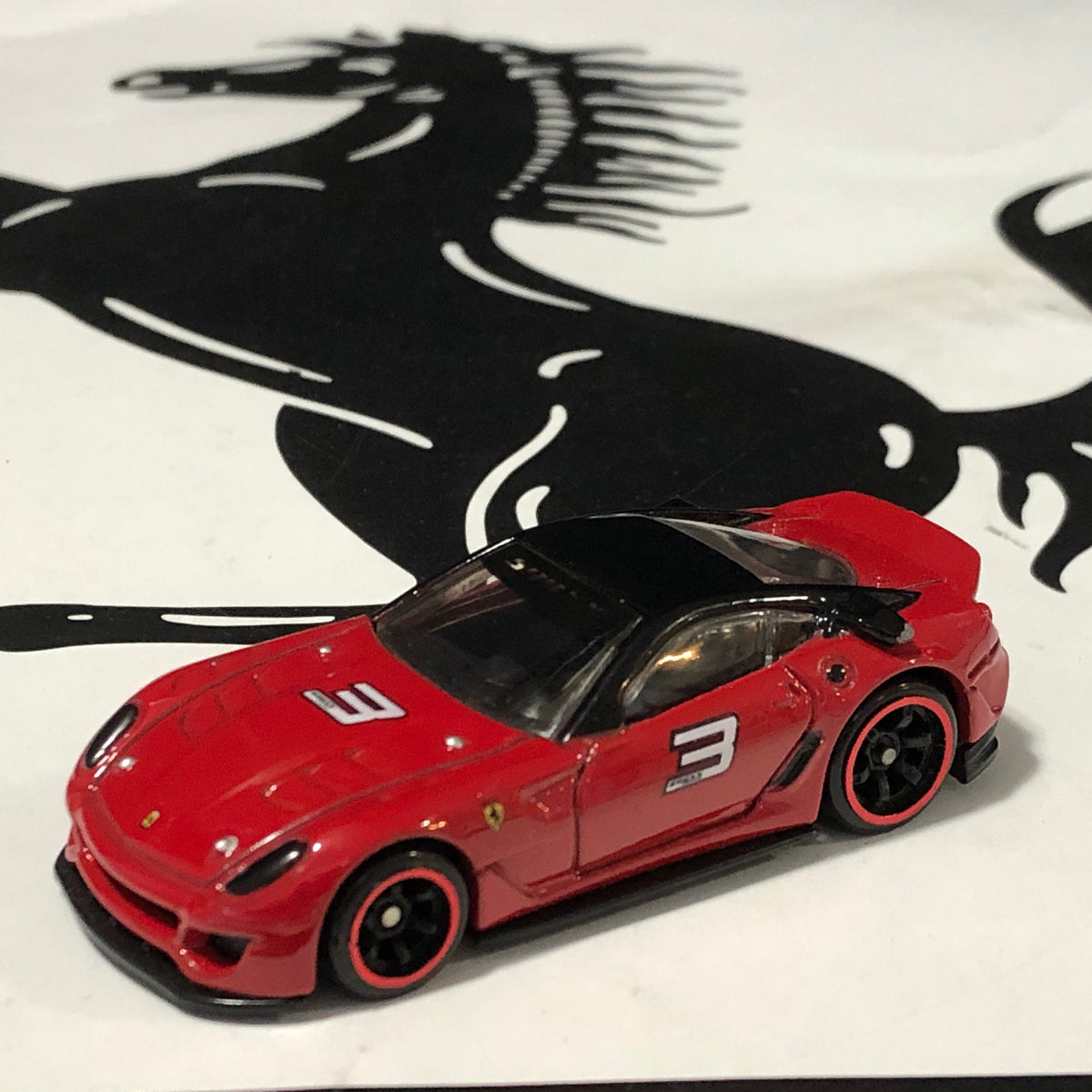 Ferrari 599XX Red N 3 by HotWheels 1:64 (Red Rim Black CM6)(R8477)(No box)