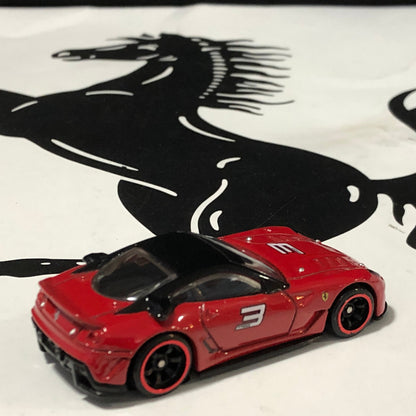 Ferrari 599XX Red N 3 by HotWheels 1:64 (Red Rim Black CM6)(R8477)(No box)