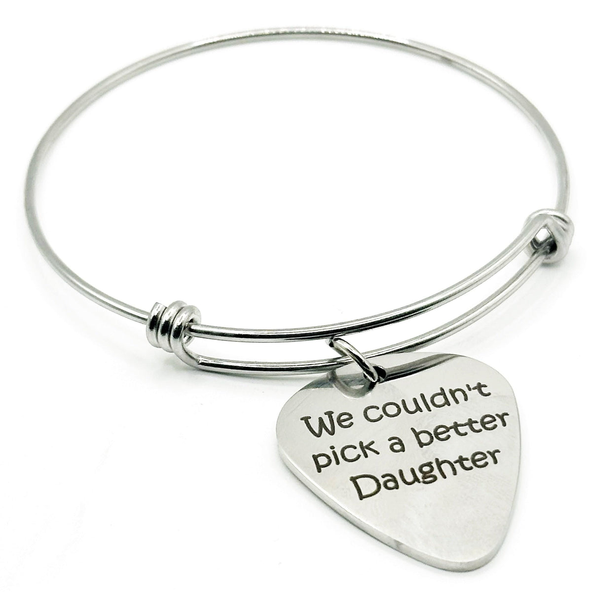 We Couldn’t Pick A Better Daughter Bracelet Stainless Steel Guitar Pick Charm Gift From Parents