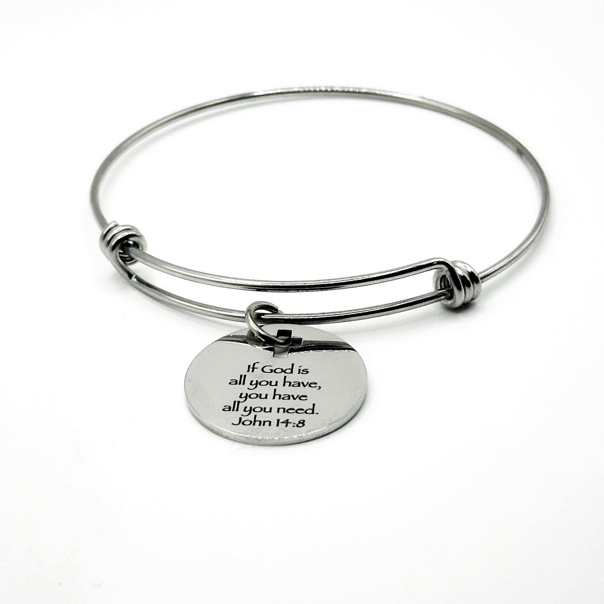 If God Is All You Have You Have All You Need John 14 8 Charm Bracelet Faith Jewelry Christian Gift