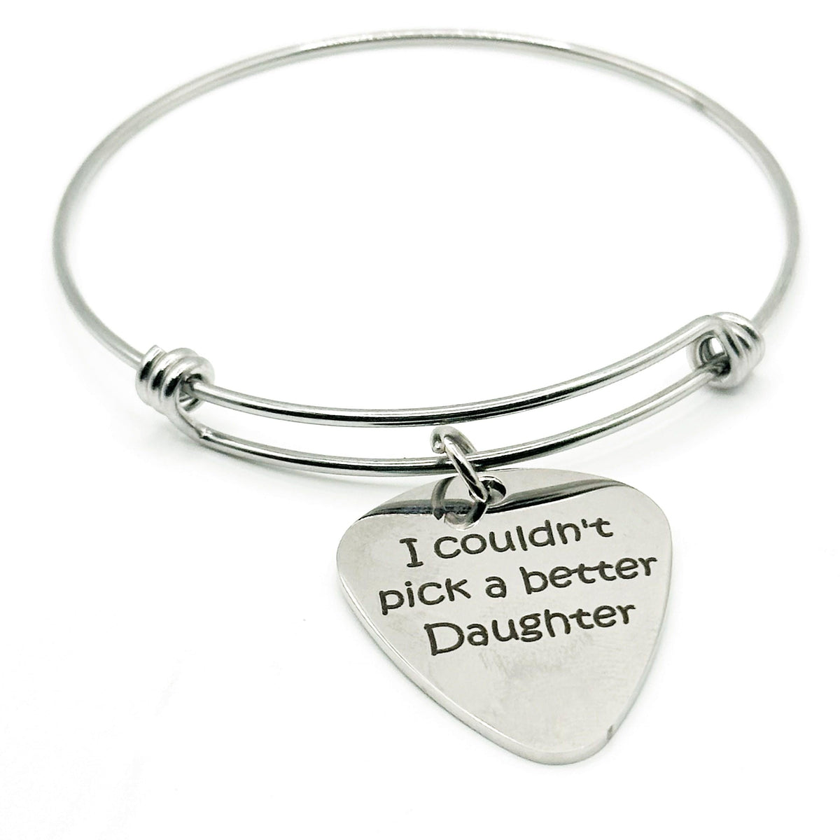 I Couldn't Pick A Better Daughter Bracelet Stainless Steel Expanding Bangle Gift From Mom Dad Parents