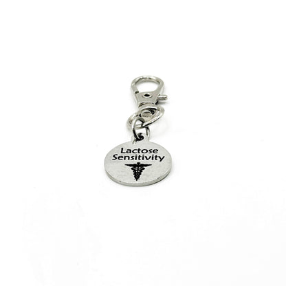 Lactose Sensitivity Medical Alert Clip On Charm Stainless Steel Allergy Awareness Accessory