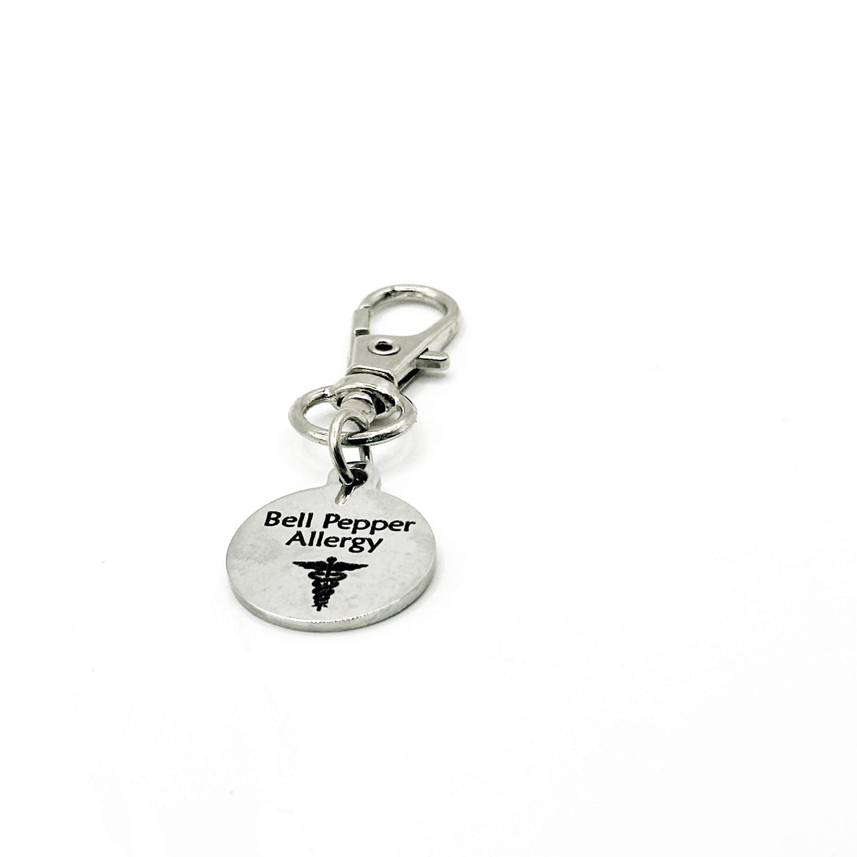 Bell Pepper Allergy Medical Alert Clip On Charm Stainless Steel Allergy Identification Lobster Clasp Charm