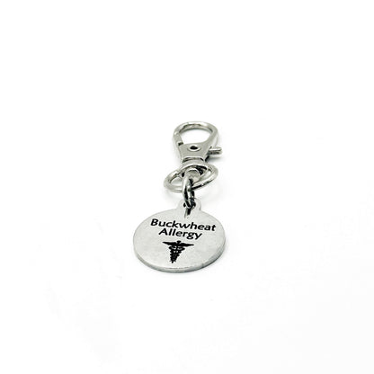 Buckwheat Allergy Medical Alert Clip On Charm Stainless Steel Allergy Awareness Emergency Tag