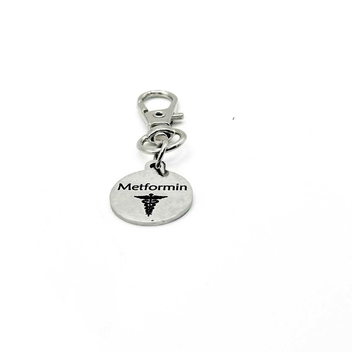 Metformin Medical Alert Clip On Charm Stainless Steel Medication Awareness Accessory