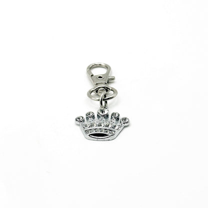 Rhinestone Crown Charm Clip On